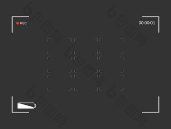 白色黑色的取景器相机记录现代相机聚焦屏幕插图