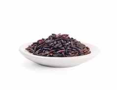 深紫色的大米霍莫尼尔大米霍姆宁大米香味黑色的大米孤立的