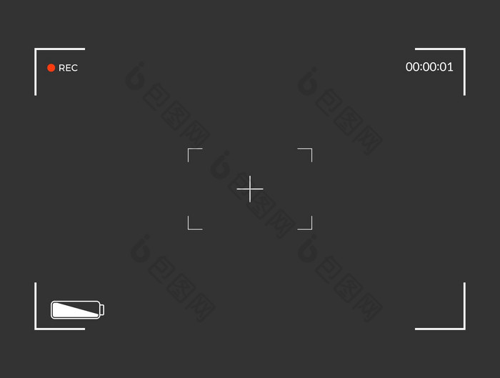 白色黑色的取景器相机记录现代相机聚焦屏幕插图