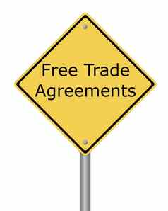 警告标志免费的贸易协议
