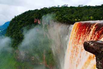 kaieteur瀑布最高的瀑布世界区的蒙河圭亚那