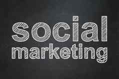 市场营销概念社会市场营销黑板背景
