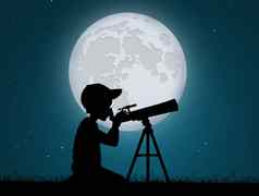 男孩望远镜