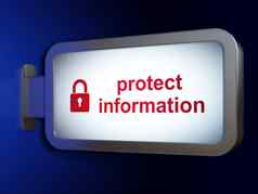 安全概念保护信息关闭挂锁广告牌背景
