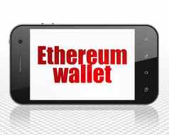 cryptocurrency概念智能手机ethereum钱包显示
