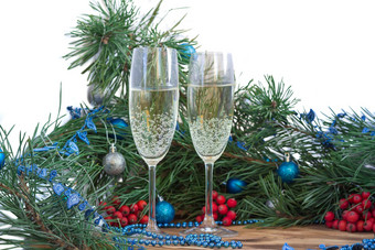 圣诞节一年生活香槟松树装饰品