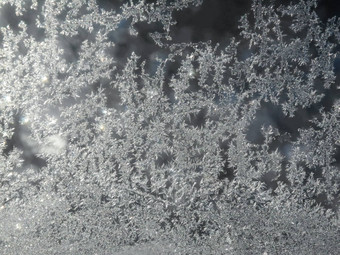 磨砂闪闪发光的雪晶体窗口