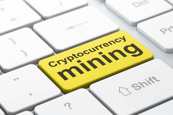 <strong>区块链</strong>概念cryptocurrency矿业电脑键盘背景