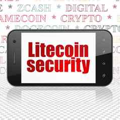 cryptocurrency概念智能手机莱特币安全显示