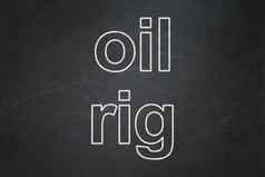 减少加工概念石油钻井平台黑板背景