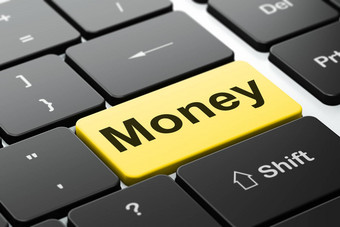 金融概念钱电脑键盘背景