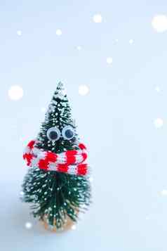 圣诞节树玩具针织红色的白色围巾