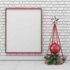 模拟空白图片框架圣诞节装饰线框皮拉