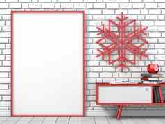 模拟空白图片框架圣诞节装饰冰棒坚持