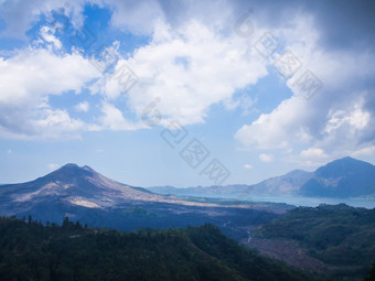 巴厘岛火山伟大的山金塔马尼巴厘岛