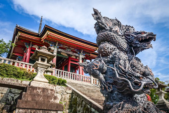 龙雕像前面<strong>清水</strong>寺寺庙《京都议定书》日本