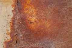 表面生锈的铁残余油漆橙色纹理背景
