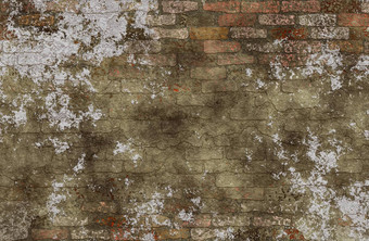 古董脏砖墙剥石膏