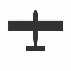 黑色的白色飞机图标孤立的背景飞机黑暗颜色简单的插图象征