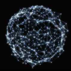 球发光的粒子未来主义的概念