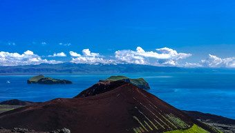 全景埃<strong>尔德</strong>费<strong>尔</strong>火山海马伊岛Vestmannaeyjar群岛冰岛