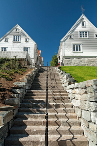 典型的房子楼梯斯塔万格挪威