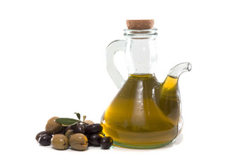 绿色黑色的橄榄橄榄石油瓶