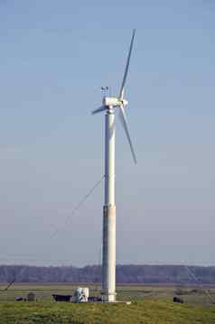 旋转风车牛风可再生能源