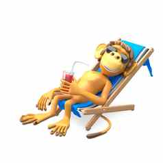 插图猴子帆布躺椅