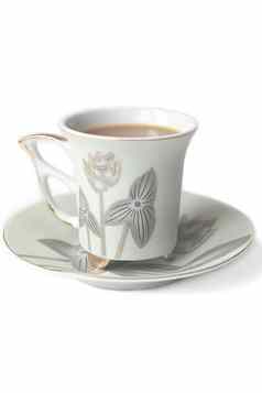 杯咖啡牛奶奶油飞碟