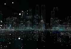 城市景观未来主义的城市霓虹灯光