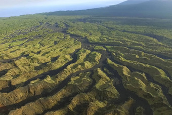 景观火山喷发火山冻河流岩浆