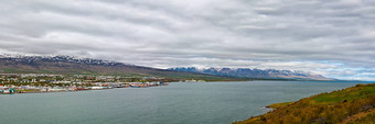 全景视图阿克雷里冰岛