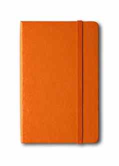 橙色关闭笔记本孤立的白色