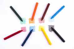 多彩色的蜡蜡笔