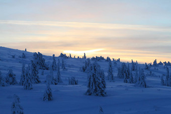 挪威冬天山
