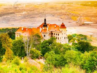 杰泽里城堡位于煤炭我的北部波西米亚捷克共和国