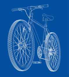 自行车蓝图插图