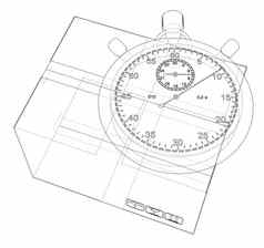 秒表纸板盒子草图