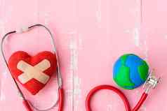 世界健康一天医疗保健医疗概念红色的心