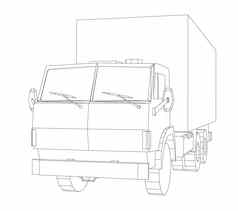 卡车货物容器运输概念