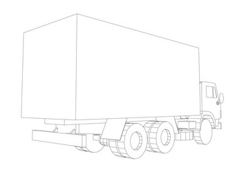 卡车货物容器运输概念