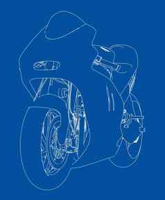摩托车草图插图