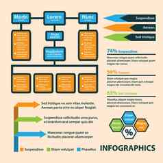 业务infographics圆折纸风格工作流布局横幅图数量选项一步选项网络设计