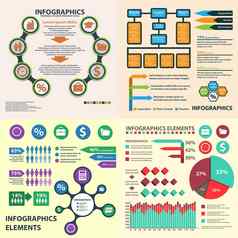 业务infographics圆折纸风格工作流布局横幅图数量选项一步选项网络设计