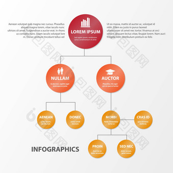 业务infographics圆折纸风格工作流布局横幅图数量选项一步选项网络设计