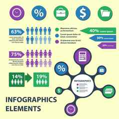 业务infographics圆折纸风格工作流布局横幅图数量选项一步选项网络设计