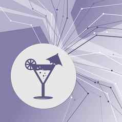 鸡尾酒聚会，派对马提尼图标紫色的摘要现代背景行方向房间广告
