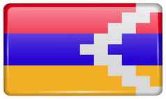 旗帜卡拉巴赫共和国形式磁铁冰箱反射光