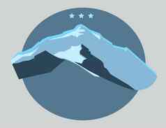 山珠穆朗玛峰标签类型设计古董风格
